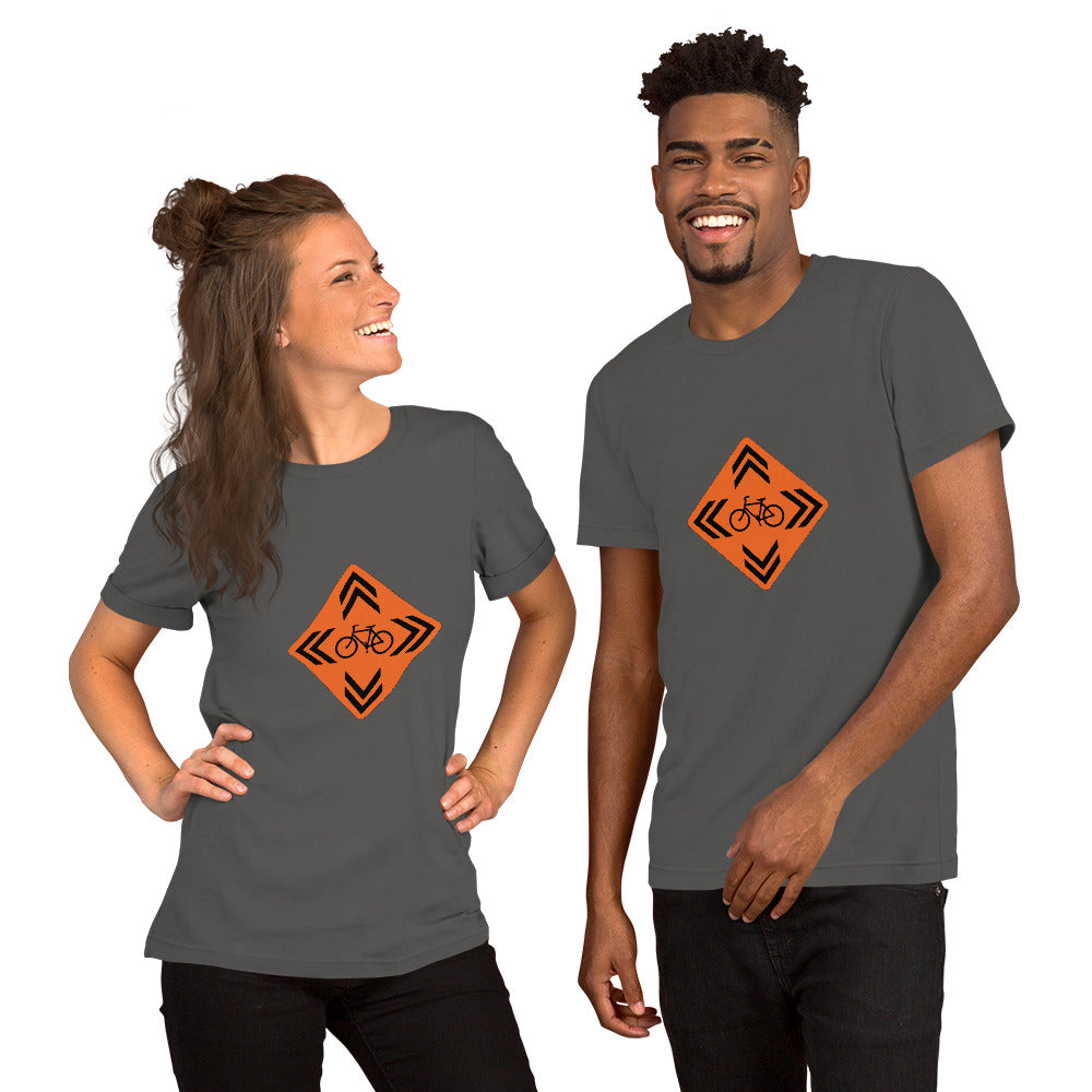 BIKESIGNALS Cycling Life | Sharrows Everywhere (Highway Orange) | Unisex T-Shirt